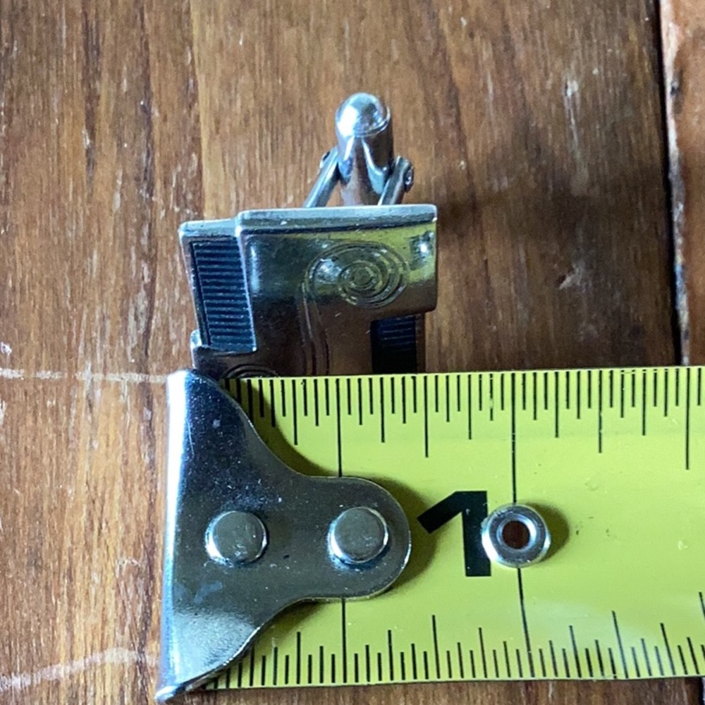 Vintage Signed Rectangular Silver Tone Swirl & Bl… - image 7